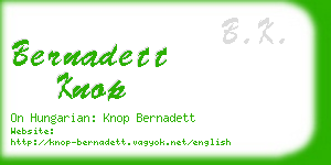 bernadett knop business card
